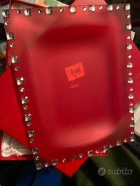 Vassoio / centrotavola vetro acidato rosso