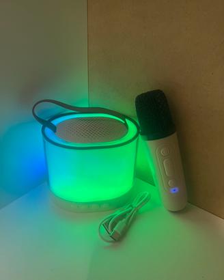 Cassa bluetooth con microfono wireless e luci LED