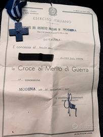 Croce al merito di guerra più attestato