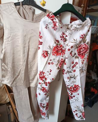 2 pantaloni e camicetta 
