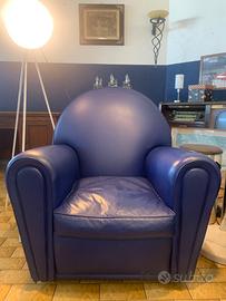 Poltrona in pelle blu stile Frau Vanity