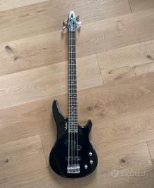 Basso elettrico nero Vester PJ con custodia