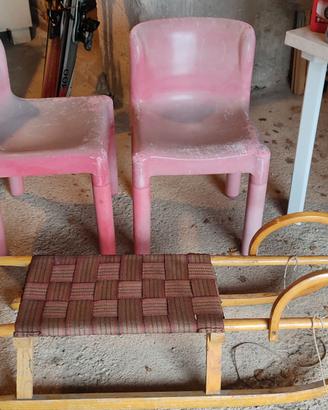 DESING KARTELL E SEDIE TAVOLINO. SLITTA VINTAGE