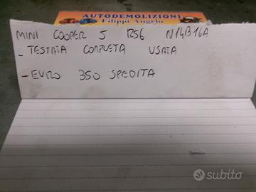 Testata completa mini cooper rs6