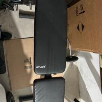 Panca pieghevole , bilanciere e 50kg dischi