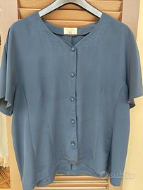 Blusa blu Elena Mirò con ricamo