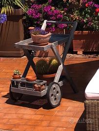 Carrellino da esterno in legno teak