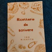 Ricettario da scrivere per 100 ricette 