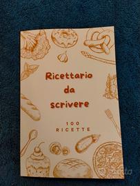 Ricettario da scrivere per 100 ricette 