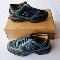 Sneakers Hogan donna in pelle blu/verde tg 38,5