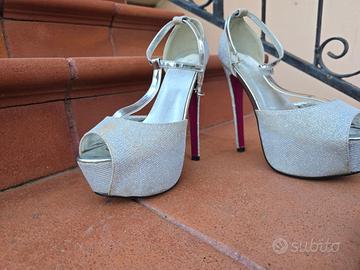 Decollete con plateau argento