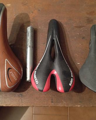 tre selle per bicicletta ottime 