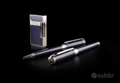 Nuovo Accendino S.T. Dupont L2 Firehead Blu Pallad