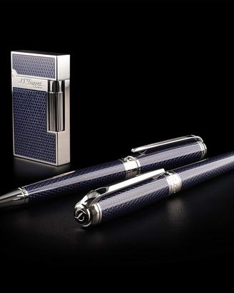 Nuovo Accendino S.T. Dupont L2 Firehead Blu Pallad