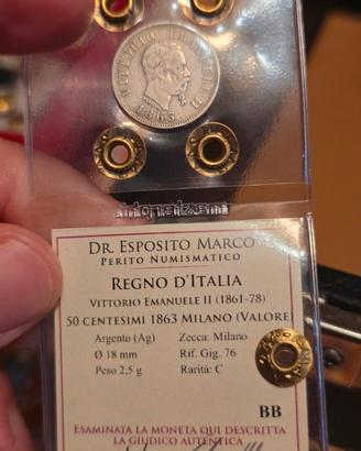 50 centesimi 1863