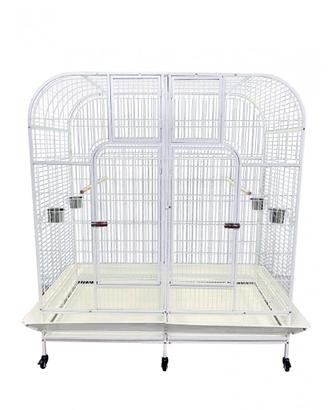 Voliera Pappagalli con Divisorio Estraibile Bianca