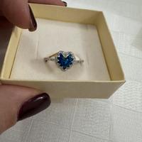 Anello argento con pietra blu