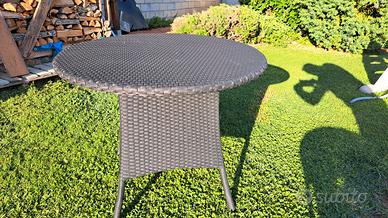 Tavolo da giardino in rattan sintetico marrone