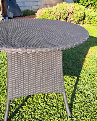 Tavolo da giardino in rattan sintetico marrone