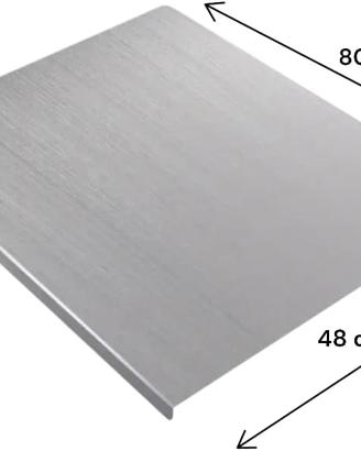 Spianatoia Tagliere in Acciaio Inox 304 80x48 cm