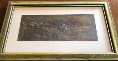 notturno marina Mergellina olio 10x27 firmato