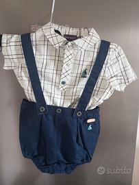 Coordinato camicia+pantaloncino con bretelle NUOVO