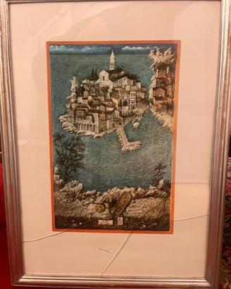Quadro Acquaforte Galeazzo Viganò Rovigno