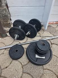 Set Pesi Ghisa 56 kg - Dischi Palestra gym Domyos