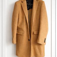 cappotto lungo misura L cammello uomo ragazzo 