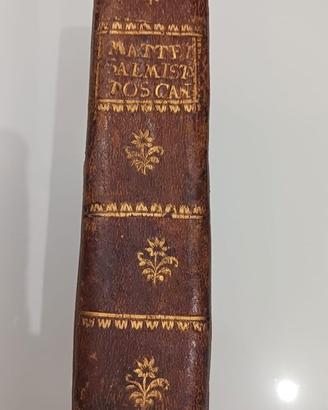 libro antico Salmista toscano Mattei 1749