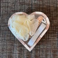 Set per la cura del corpo cuore di legno sigillato