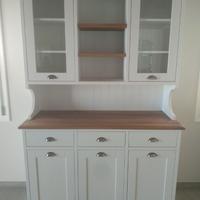 credena con alzata in frassino laccato rovere vecc