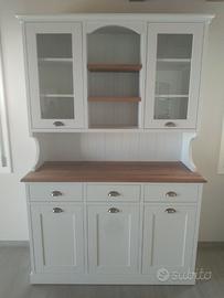 credena con alzata in frassino laccato rovere vecc