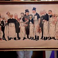 LITOGRAFIA di Adrien Barrere - caricatura 1905