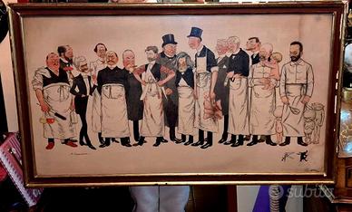 LITOGRAFIA di Adrien Barrere - caricatura 1905