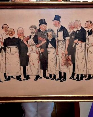 LITOGRAFIA di Adrien Barrere - caricatura 1905