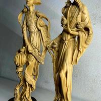 COPPIA DI STATUE ORIENTALI VINTAGE - 52 CM