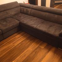 Divano letto angolare contenitore, nero angolo dx