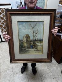 Quadro Scena Campestre con Edicola Votiva