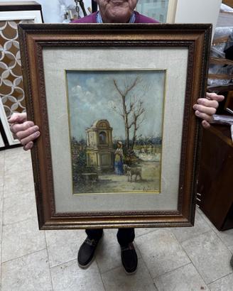 Quadro Scena Campestre con Edicola Votiva
