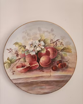 Coppia di piatti porcellana decorativi 50 cm 