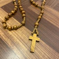 Rosario antico in legno vintage da collezione