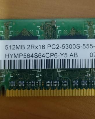 RAM Laptop Hynix 512MB DDR2 667MHz PC2-5300S