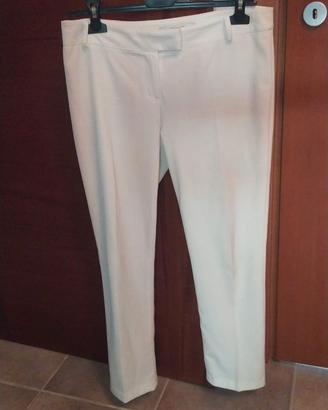 pantalone bianco panna a sigaretta 44