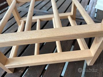 Portabottiglie vino, 9 scomparti, legno