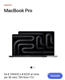 MacBook Pro NUOVO con garanzia Apple