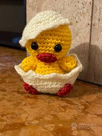 Addobbi decorazioni pasquali pulcino uncinetto