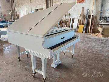 pianoforte da accordare, mezza coda, colore bianco