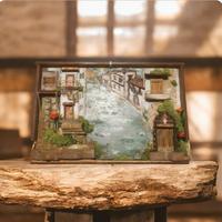 quadro dipinto paesaggio tridimensionale legno