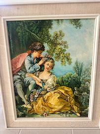 Antico quadro dipinto a mano olio su tela